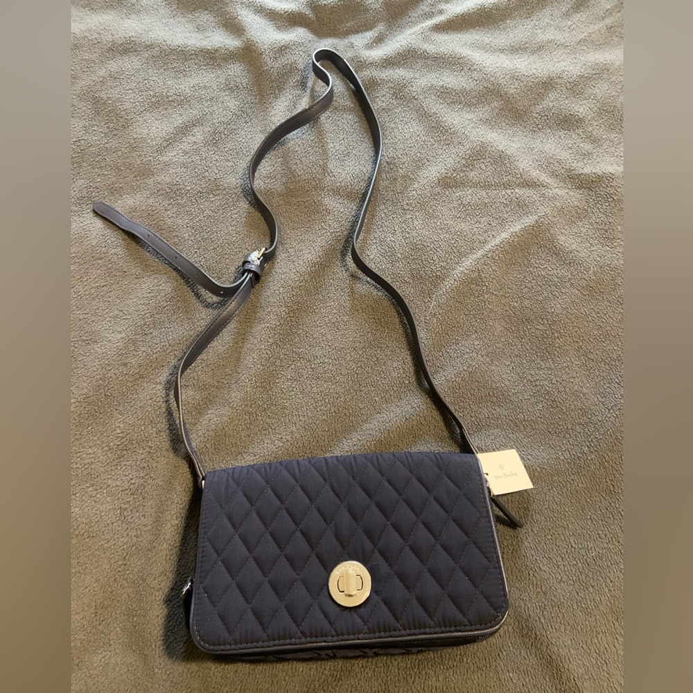 Navy Blue Turnlock Vera Bradley Crossbody Bag